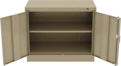 Tennsco - 2 Shelf Locking Storage Cabinet - Steel, 36" Wide x 18" Deep x 30" High, Sand - Eagle Tool & Supply