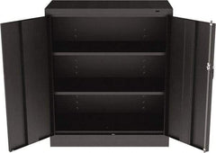 Tennsco - 3 Shelf Locking Storage Cabinet - Steel, 36" Wide x 18" Deep x 42" High, Black - Eagle Tool & Supply