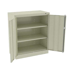 Tennsco - 3 Shelf Locking Storage Cabinet - Steel, 36" Wide x 18" Deep x 42" High, Champagne/Putty - Eagle Tool & Supply
