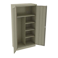 Tennsco - 6 Shelf Combination Storage Cabinet - Steel, 36" Wide x 18" Deep x 72" High, Sand - Eagle Tool & Supply