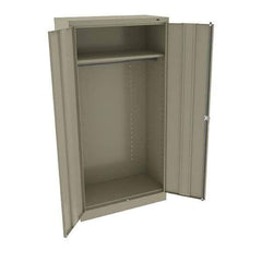 Tennsco - 2 Shelf Wardrobe Storage Cabinet - Steel, 36" Wide x 18" Deep x 72" High, Sand - Eagle Tool & Supply