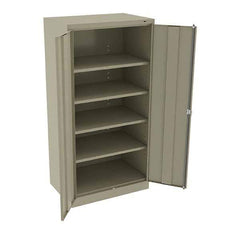 Tennsco - 5 Shelf Locking Storage Cabinet - Steel, 36" Wide x 24" Deep x 72" High, Sand - Eagle Tool & Supply