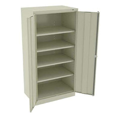 Tennsco - 5 Shelf Locking Storage Cabinet - Steel, 36" Wide x 24" Deep x 72" High, Champagne/Putty - Eagle Tool & Supply