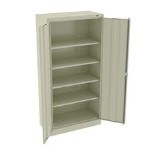 Tennsco - 5 Shelf Locking Storage Cabinet - Steel, 36" Wide x 18" Deep x 72" High, Champagne/Putty - Eagle Tool & Supply