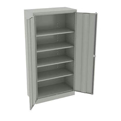 Tennsco - 5 Shelf Locking Storage Cabinet - Steel, 36" Wide x 18" Deep x 72" High, Light Gray - Eagle Tool & Supply