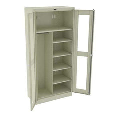 Tennsco - 6 Shelf Combination Storage Cabinet - Steel, 36" Wide x 18" Deep x 78" High, Champagne/Putty - Eagle Tool & Supply