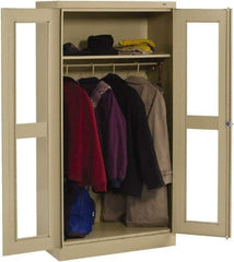 Tennsco - 2 Shelf Wardrobe Storage Cabinet - Steel, 36" Wide x 18" Deep x 72" High, Sand - Eagle Tool & Supply