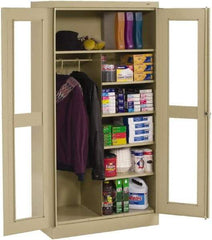 Tennsco - 6 Shelf Combination Storage Cabinet - Steel, 36" Wide x 18" Deep x 72" High, Black - Eagle Tool & Supply