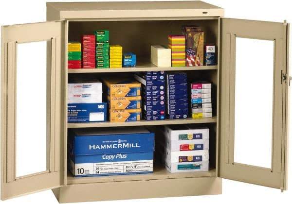 Tennsco - 3 Shelf Visible Storage Cabinet - Steel, 36" Wide x 18" Deep x 42" High, Medium Gray - Eagle Tool & Supply