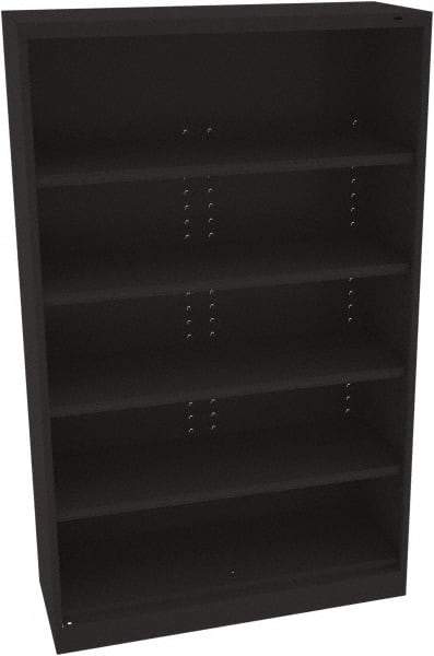 Tennsco - 5 Shelf, 400 Lb. Capacity, Closed Shelving Storage Cabinets and Lockers - 48 Inch Wide x 18 Inch Deep x 78 Inch High, Black - Eagle Tool & Supply