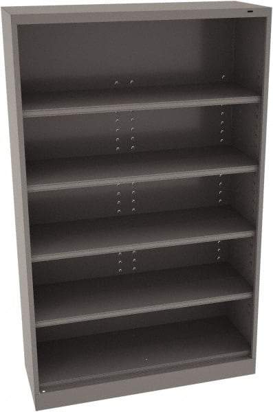 Tennsco - 5 Shelf, 400 Lb. Capacity, Closed Shelving Storage Cabinets and Lockers - 48 Inch Wide x 18 Inch Deep x 78 Inch High, Medium Gray - Eagle Tool & Supply