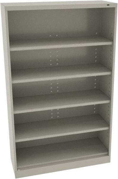 Tennsco - 5 Shelf, 400 Lb. Capacity, Closed Shelving Storage Cabinets and Lockers - 48 Inch Wide x 18 Inch Deep x 78 Inch High, Light Gray - Eagle Tool & Supply