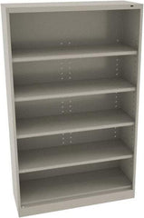 Tennsco - 5 Shelf, 400 Lb. Capacity, Closed Shelving Storage Cabinets and Lockers - 48 Inch Wide x 18 Inch Deep x 78 Inch High, Light Gray - Eagle Tool & Supply