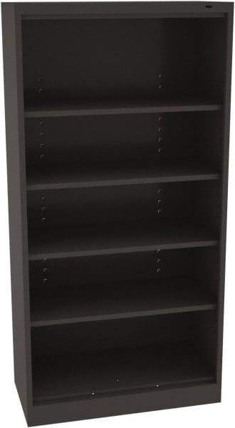 Tennsco - 5 Shelf, 200 Lb. Capacity, Closed Shelving Storage Cabinets and Lockers - 36 Inch Wide x 24 Inch Deep x 72 Inch High, Black - Eagle Tool & Supply