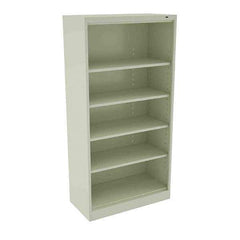 Tennsco - 5 Shelf, 200 Lb. Capacity, Closed Shelving Storage Cabinets and Lockers - 36 Inch Wide x 24 Inch Deep x 72 Inch High, Champagne and Putty - Eagle Tool & Supply