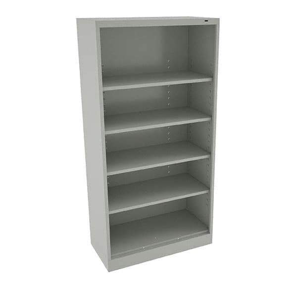 Tennsco - 5 Shelf, 150 Lb. Capacity, Closed Shelving Storage Cabinets and Lockers - 36 Inch Wide x 18 Inch Deep x 72 Inch High, Light Gray - Eagle Tool & Supply