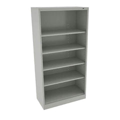 Tennsco - 5 Shelf, 150 Lb. Capacity, Closed Shelving Storage Cabinets and Lockers - 36 Inch Wide x 18 Inch Deep x 72 Inch High, Light Gray - Eagle Tool & Supply