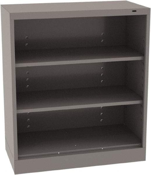 Tennsco - 3 Shelf, 200 Lb. Capacity, Closed Shelving Storage Cabinets and Lockers - 36 Inch Wide x 24 Inch Deep x 42 Inch High, Medium Gray - Eagle Tool & Supply