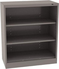 Tennsco - 3 Shelf, 200 Lb. Capacity, Closed Shelving Storage Cabinets and Lockers - 36 Inch Wide x 24 Inch Deep x 42 Inch High, Medium Gray - Eagle Tool & Supply