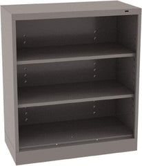 Tennsco - 3 Shelf, 150 Lb. Capacity, Closed Shelving Storage Cabinets and Lockers - 36 Inch Wide x 18 Inch Deep x 42 Inch High, Medium Gray - Eagle Tool & Supply