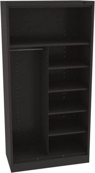 Tennsco - 6 Shelf, 150 Lb. Capacity, Closed Shelving Storage Cabinets and Lockers - 36 Inch Wide x 18 Inch Deep x 72 Inch High, Black - Eagle Tool & Supply