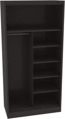 Tennsco - 6 Shelf, 150 Lb. Capacity, Closed Shelving Storage Cabinets and Lockers - 36 Inch Wide x 18 Inch Deep x 72 Inch High, Black - Eagle Tool & Supply
