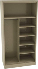 Tennsco - 5 Shelf, 150 Lb. Capacity, Closed Shelving Storage Cabinets and Lockers - 36 Inch Wide x 18 Inch Deep x 72 Inch High, Sand - Eagle Tool & Supply