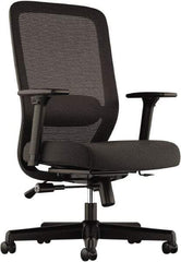 Basyx - 43" High Executive Chair - 25" Wide x 26-3/4" Deep, 100% Polyester Seat, Black - Eagle Tool & Supply