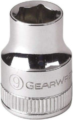 GearWrench - 3/8" Drive, Standard Hand Socket - 6 Points, 0.984" OAL, Alloy Steel, Full Polish Finish - Eagle Tool & Supply