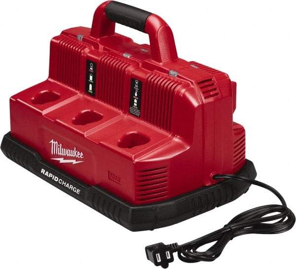 Milwaukee Tool - 18 Volt, 6 Battery Lithium-Ion Power Tool Charger - 1 hr to Charge - Eagle Tool & Supply