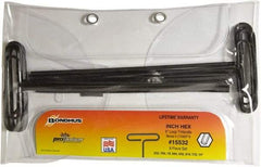 Bondhus - T-Handle Hex Key Set - Hex Range 3/32 to 1/4", Protanium High Torque Steel - Eagle Tool & Supply