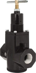 PRO-SOURCE - 1 NPT Port, 600 CFM, Aluminum Hi-Flow Regulator - 5 to 125 psi Range, 250 Max psi Supply Pressure, 1/4" Gauge Port Thread, 2-3/4" Wide x 9-1/2" High - Eagle Tool & Supply