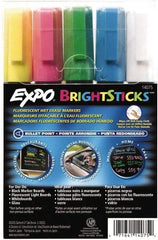 Expo - Blue, Green Pink, Yellow & White Bullet Point Wet Erase Markers - For Use with Black Marker Boards, Fluorescent Light Boards, Glass Boards & White Boards - Eagle Tool & Supply