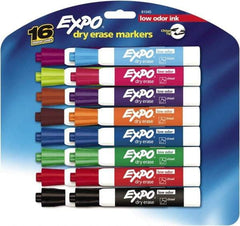 Expo - Assorted Colors, Low Odor Chisel Tip 16 Pack Dry Erase Markers - For Use with Dry Erase Marker Boards - Eagle Tool & Supply