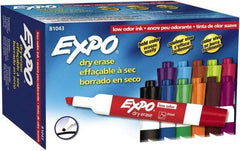 Expo - Aqua, Black, Blue, Brown, Green, Lime, Orange, Pink, Plum, Pumpkin, Purple & Red Low Odor Chisel Tip 12 Pack Dry Erase Markers - For Use with Dry Erase Marker Boards - Eagle Tool & Supply