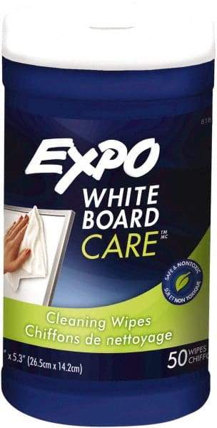Expo - Dry Erase Surface Cleaner - Includes 50 White Board Cleaning Wipes, For Use with Dry Erase Marker Boards - Eagle Tool & Supply