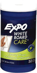 Expo - Dry Erase Surface Cleaner - Includes 50 White Board Cleaning Wipes, For Use with Dry Erase Marker Boards - Eagle Tool & Supply