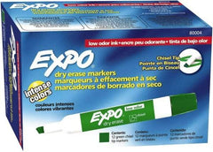 Expo - Green Low Odor Chisel Tip 12 Pack Dry Erase Markers - For Use with Dry Erase Marker Boards - Eagle Tool & Supply