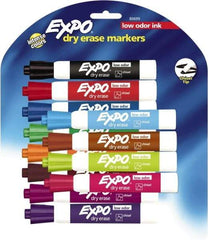 Expo - Aqua, Black, Blue, Brown, Green, Lime, Orange, Pink, Plum, Pumpkin, Purple & Red Low Odor Chisel Tip 12 Pack Dry Erase Markers - For Use with Dry Erase Marker Boards - Eagle Tool & Supply