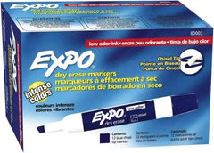 Expo - Blue Low Odor Chisel Tip 12 Pack Dry Erase Markers - For Use with Dry Erase Marker Boards - Eagle Tool & Supply