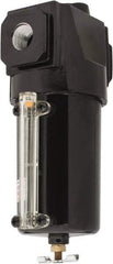 PRO-SOURCE - 1/2" Port Coalescing Filter - Zinc Bowl, Manual Drain, 250 Max psi, 0.03 Micron Rating, 3" Wide - Eagle Tool & Supply