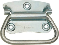 National Mfg. - 2-3/4" Wide Plate x 2" High Plate, 2" Bail ID, #0, Steel Chest Handle - #6 Screw, 3.35" Wide x 2.74" High, 0.165" Mounting Hole Diam, Zinc Plated, 4 Holes - Eagle Tool & Supply