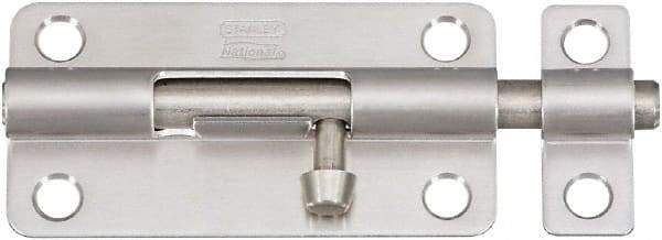 National Mfg. - 4" Long, 1.53" Wide Barrel Bolts - Stainless Steel - Eagle Tool & Supply
