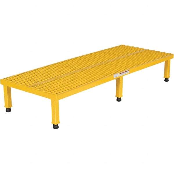 Vestil - 9" High x 24" Wide x 60" Deep, Yellow Step Stand - Steel, 500 Lb Capacity - Eagle Tool & Supply