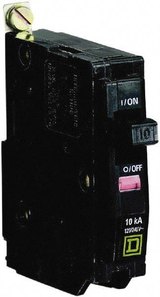Square D - 10 Amp, 240 VAC, 1 Pole, Bolt On Miniature Circuit Breaker - 14-8 AWG - Eagle Tool & Supply