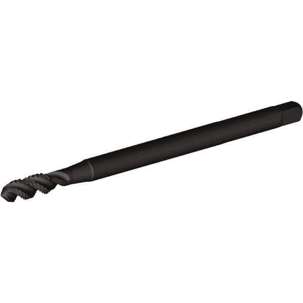 Kennametal - #8-32 UNC 3 Flute H3 Oxide Finish High Speed Steel Spiral Flute Extension Tap - Modified Bottoming Chamfer, 6" OAL, 2B Class of Fit, Series T830 - Eagle Tool & Supply