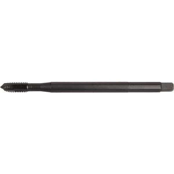 Kennametal - 1/4-28 UNF 3 Flute H3 Oxide Finish High Speed Steel Spiral Point Extension Tap - Plug Chamfer, 6" OAL, 3B Class of Fit, Series T820 - Exact Industrial Supply