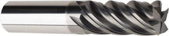 American Tool Service - 1", 1-3/4" LOC, 1" Shank Diam, 4" OAL, 5 Flute, Solid Carbide Square End Mill - Single End, AlCrN Finish, Spiral Flute, Variable° Helix, Centercutting, Right Hand Cut, Right Hand Flute - Eagle Tool & Supply