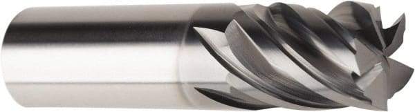 American Tool Service - 5/8", 3/4" LOC, 5/8" Shank Diam, 3" OAL, 5 Flute, Solid Carbide Square End Mill - Single End, AlCrN Finish, Spiral Flute, Variable° Helix, Centercutting, Right Hand Cut, Right Hand Flute - Eagle Tool & Supply