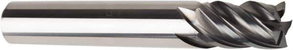 American Tool Service - 5/16", 1/2" LOC, 5/16" Shank Diam, 2" OAL, 5 Flute, Solid Carbide Square End Mill - Single End, AlCrN Finish, Spiral Flute, Variable° Helix, Centercutting, Right Hand Cut, Right Hand Flute - Eagle Tool & Supply